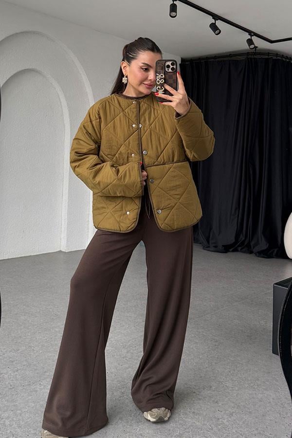 Adrea Haki Kapitone Şişme Mont