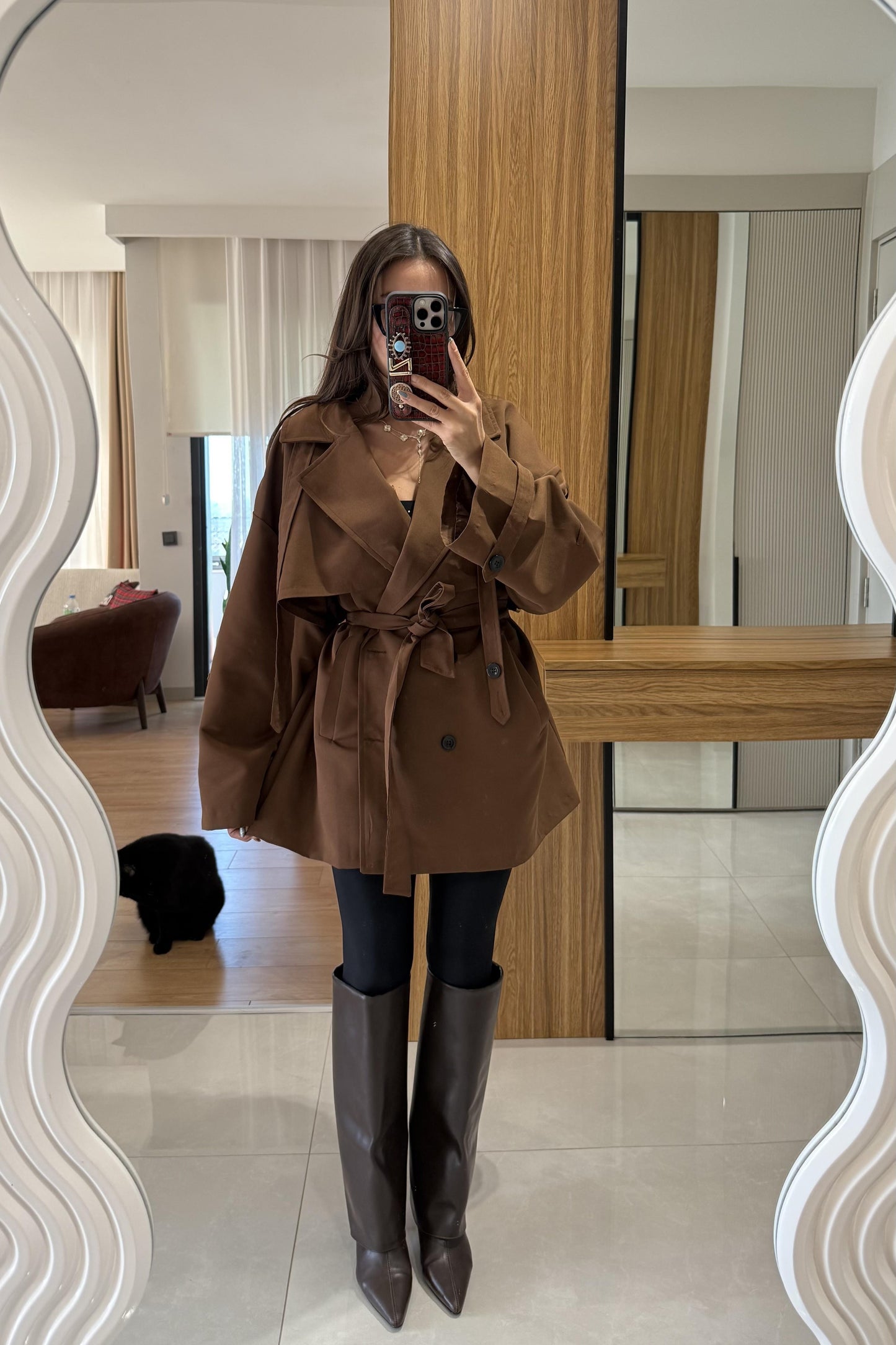 Arnous Acı Kahve Kuşaklı Trenç