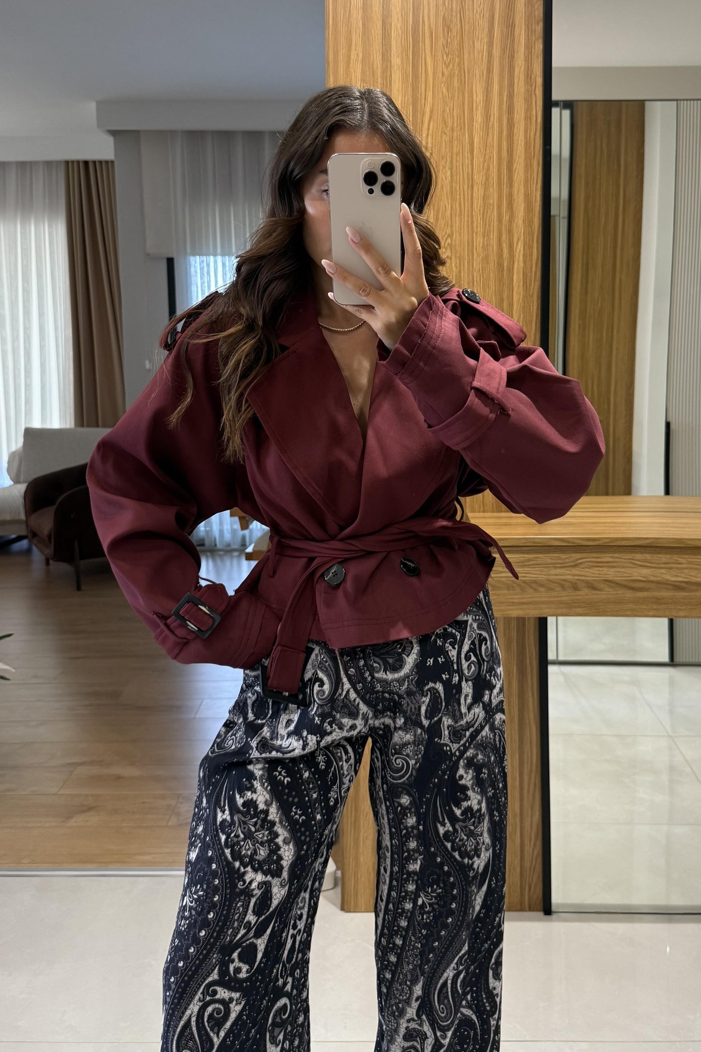 Bravello Bordo Kemerli Trenç