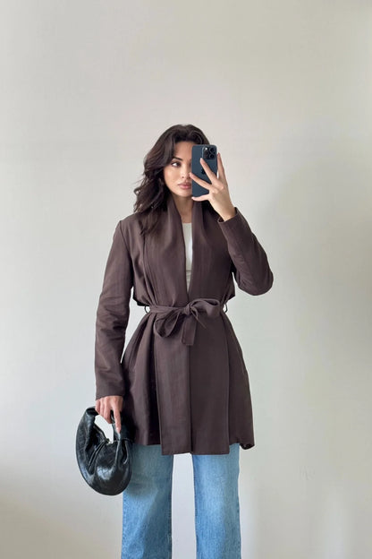 Uzun Kollu Kuşaklı Trenç