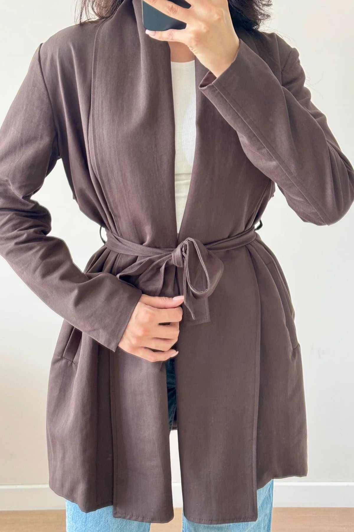 Uzun Kollu Kuşaklı Trenç