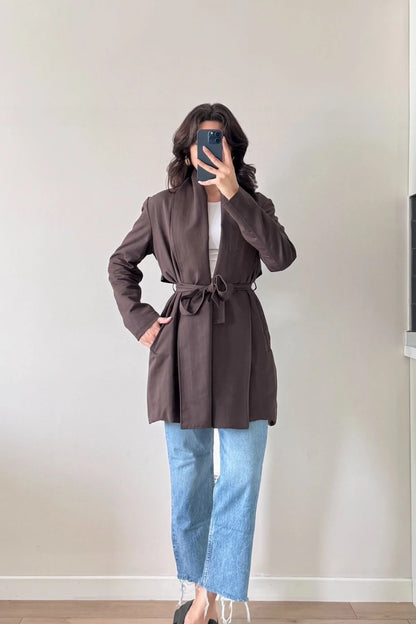 Uzun Kollu Kuşaklı Trenç