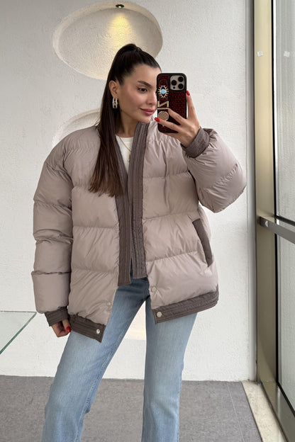 Alisa Sütlü Kahve Şişme Mont