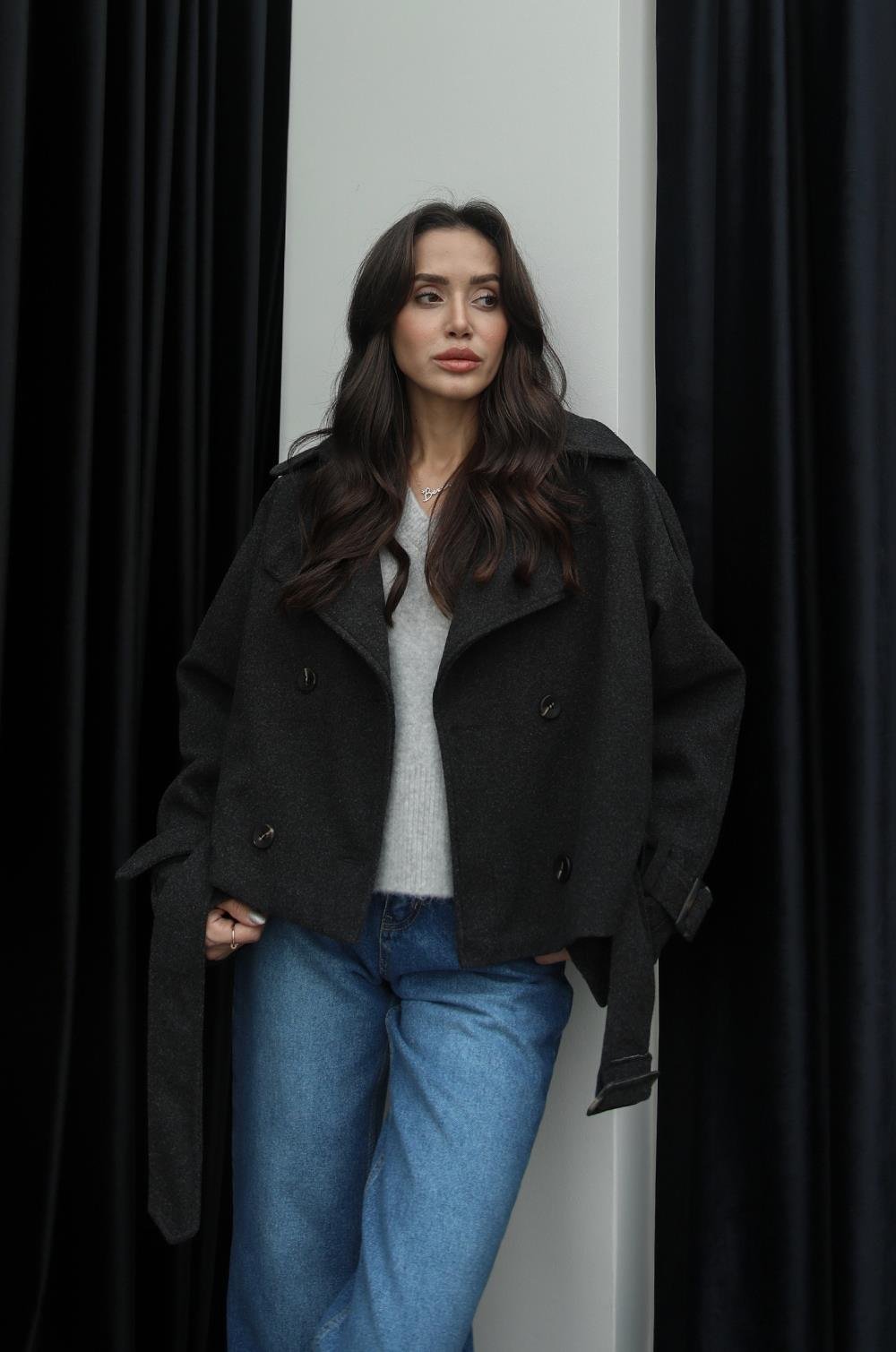 ANTRASIT ALTI KEMERLI KISA KAŞE KABAN