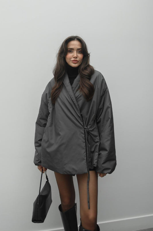 ANTRASIT KRUVAZE YAKA ŞIŞME MONT