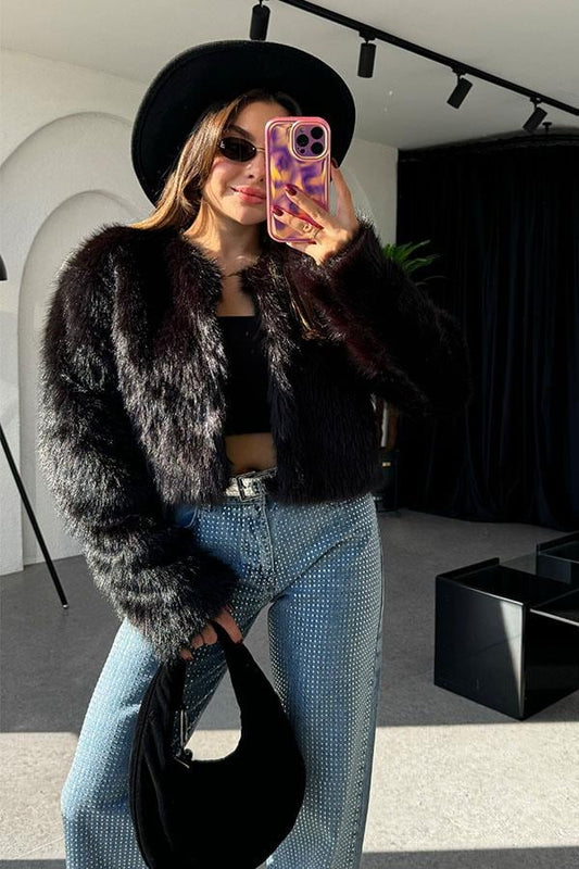 Arabic Kısa Siyah Kürk