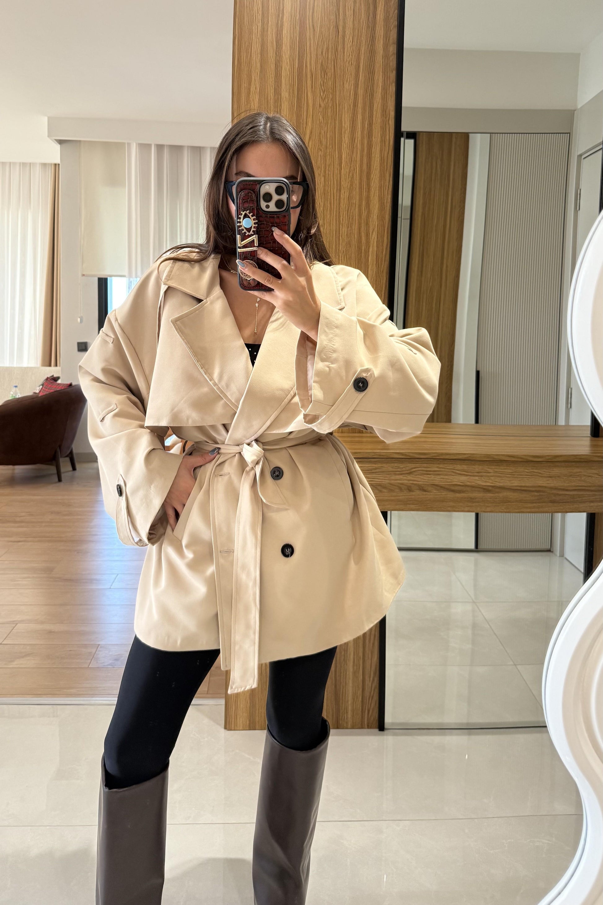 Arnous Bej Kuşaklı Trenç