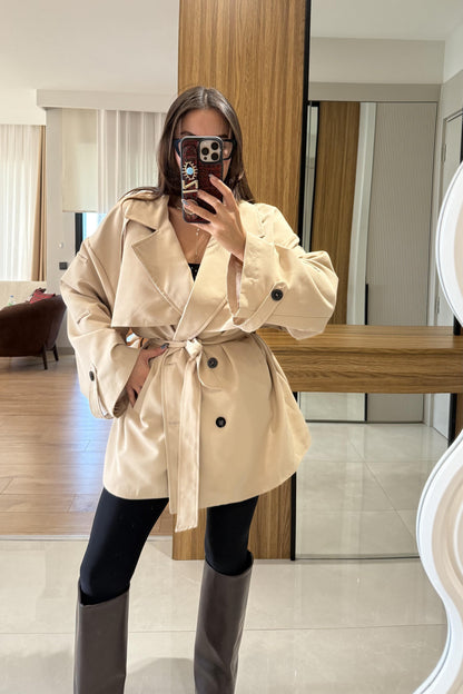 Arnous Bej Kuşaklı Trenç