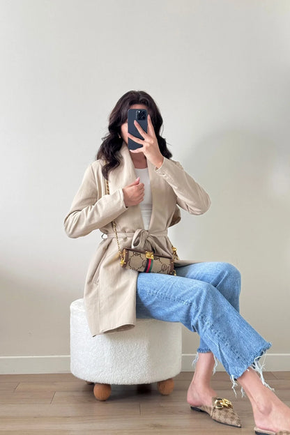 Uzun Kollu Kuşaklı Trenç