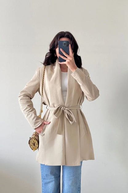 Uzun Kollu Kuşaklı Trenç