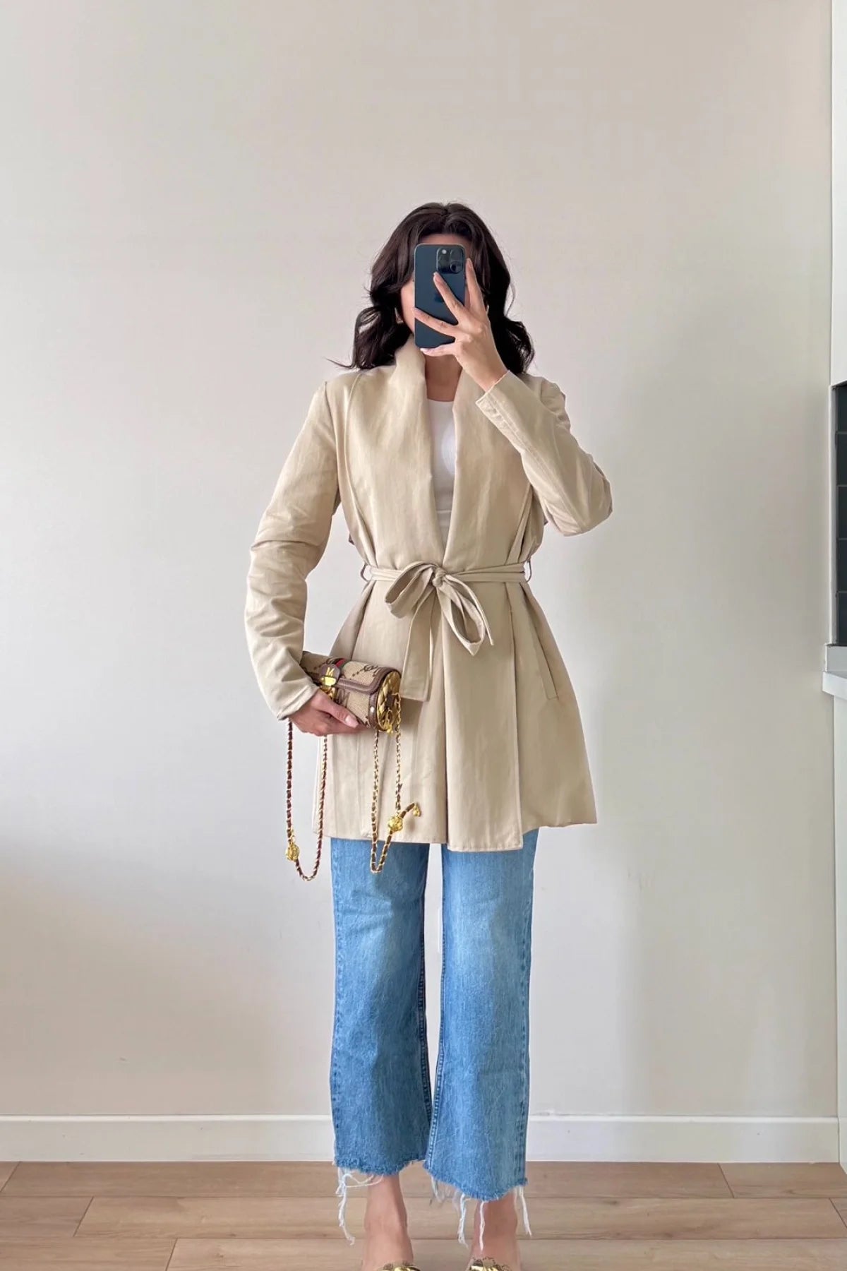 Uzun Kollu Kuşaklı Trenç