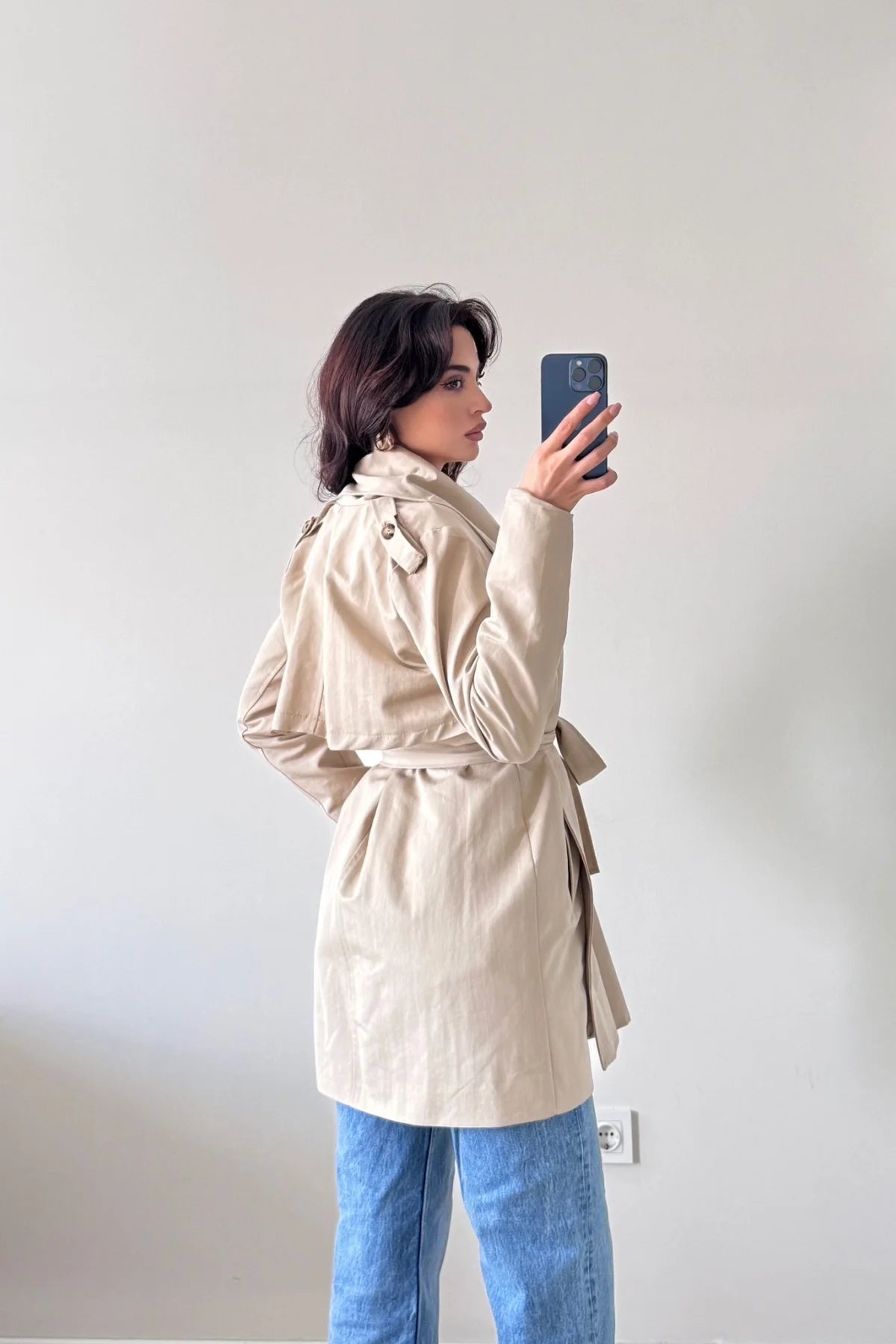 Uzun Kollu Kuşaklı Trenç