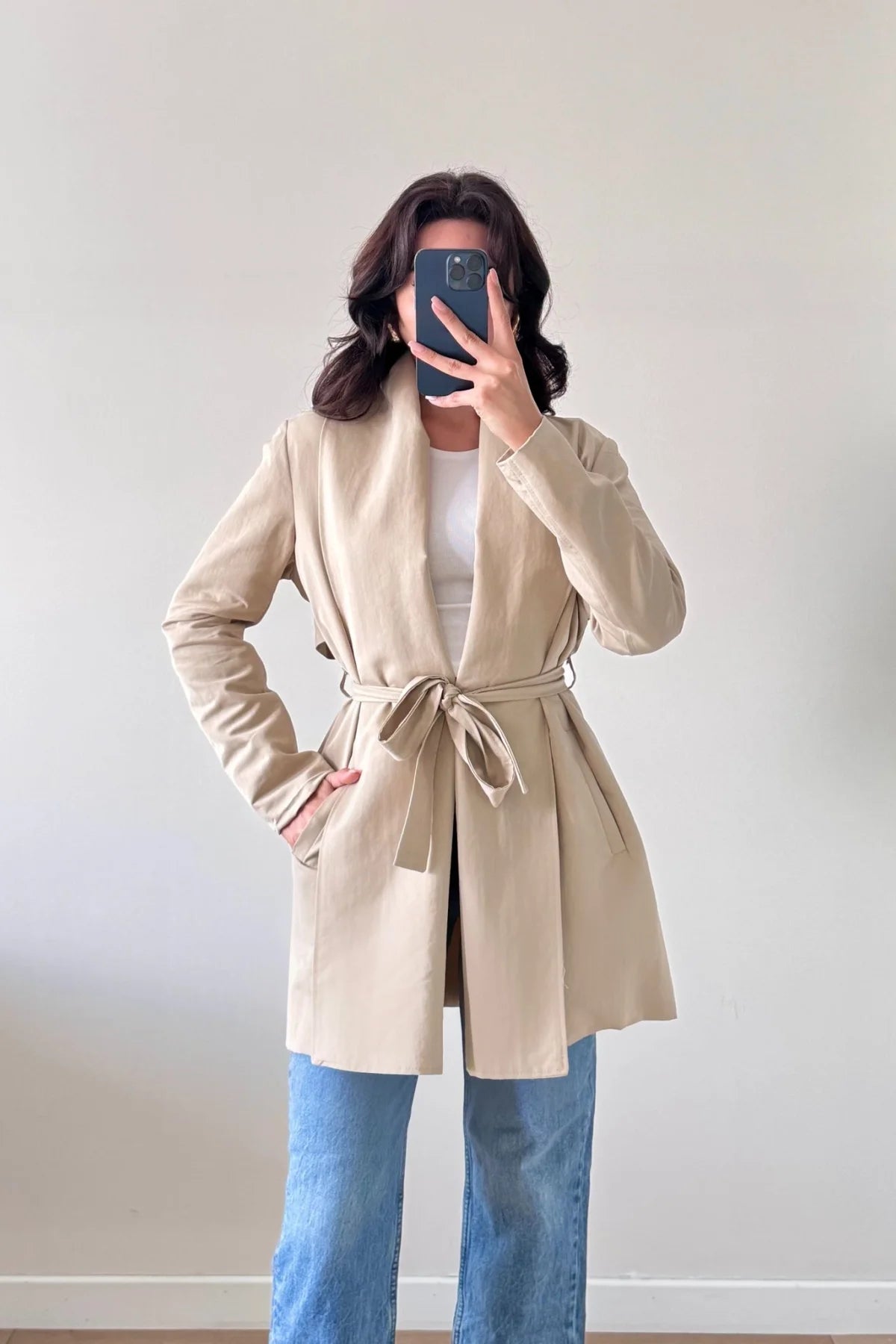 Uzun Kollu Kuşaklı Trenç