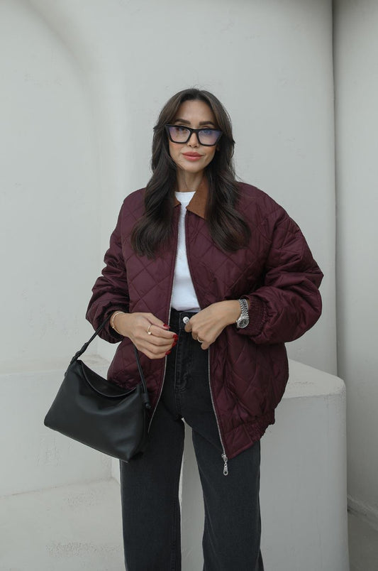 BORDO SÜET YAKALI KAPITONE MONT