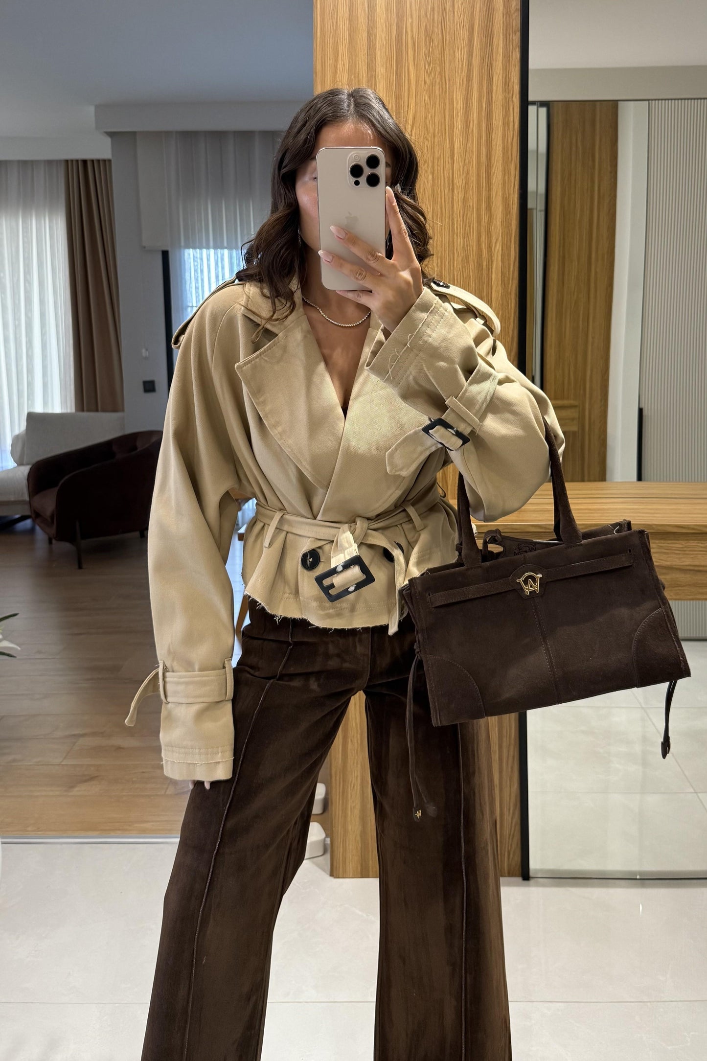 Bravello Bej Kemerli Trenç