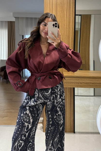 Bravello Bordo Kemerli Trenç