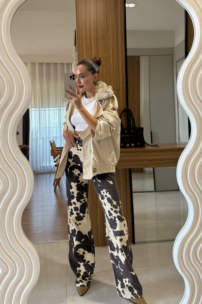 Cabral Krem Çıkarılabilir Kürklü Trenç