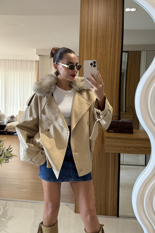 Cabral Vizon Çıkarılabilir Kürklü Trenç