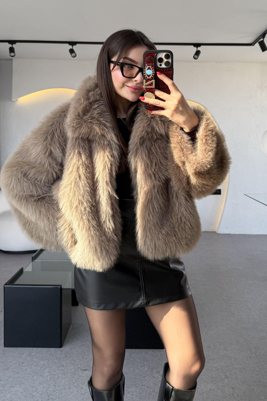 Chirista Vizon Premium Kalite Yakalı Kürk