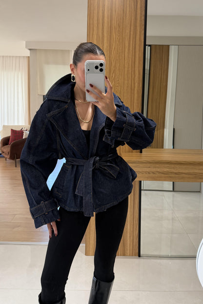 Doris Denim Geniş Yaka Ceket