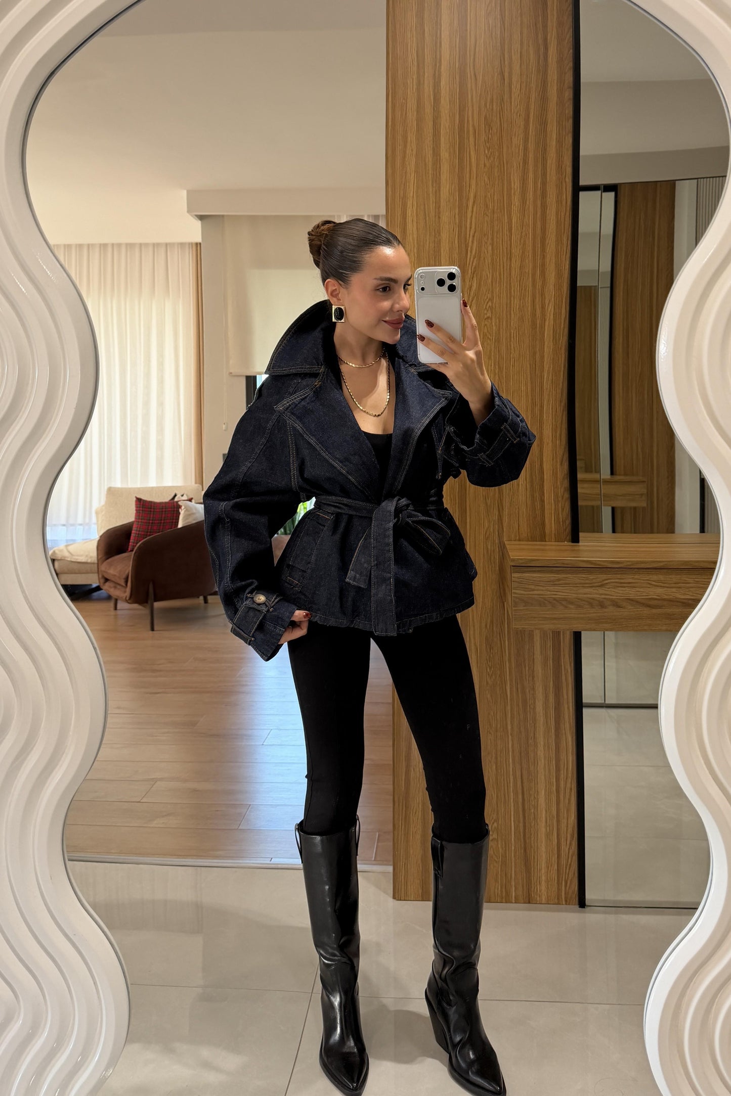 Doris Denim Geniş Yaka Ceket