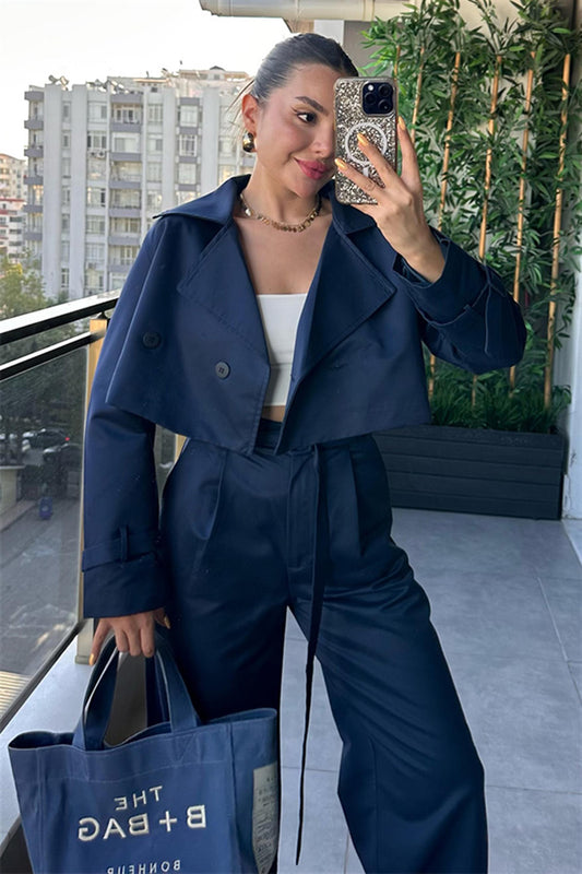 Estilo Mini Lacivert Trençkot