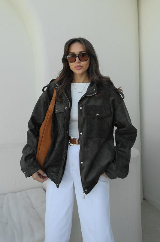 HAKI PREMIUM FABRIC DERI SÜET CEKET