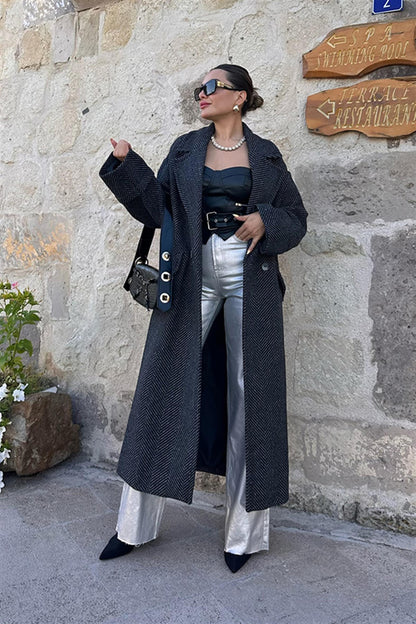 Joe Kruvaze Kaşe Kaban - Black