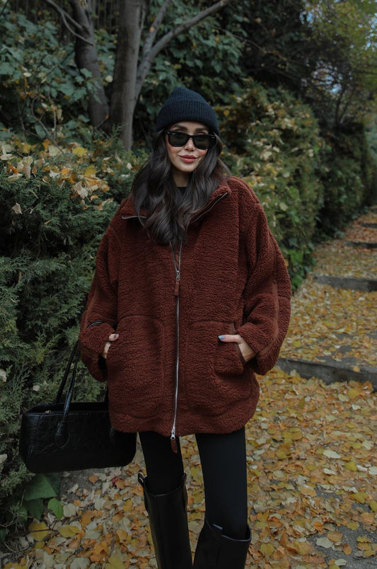 KAHVE TEDDY ÖNÜ FERMUARLI MONT