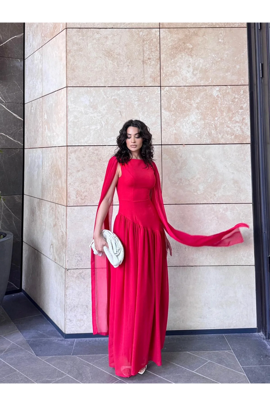 Maxi Pelerinli Elbise