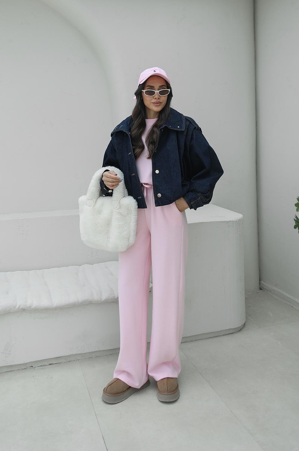 KOYU LACIVERT PALOMA DIK YAKA DENIM MONT