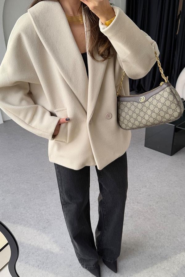 Kristi Krem Kaşe Kaban