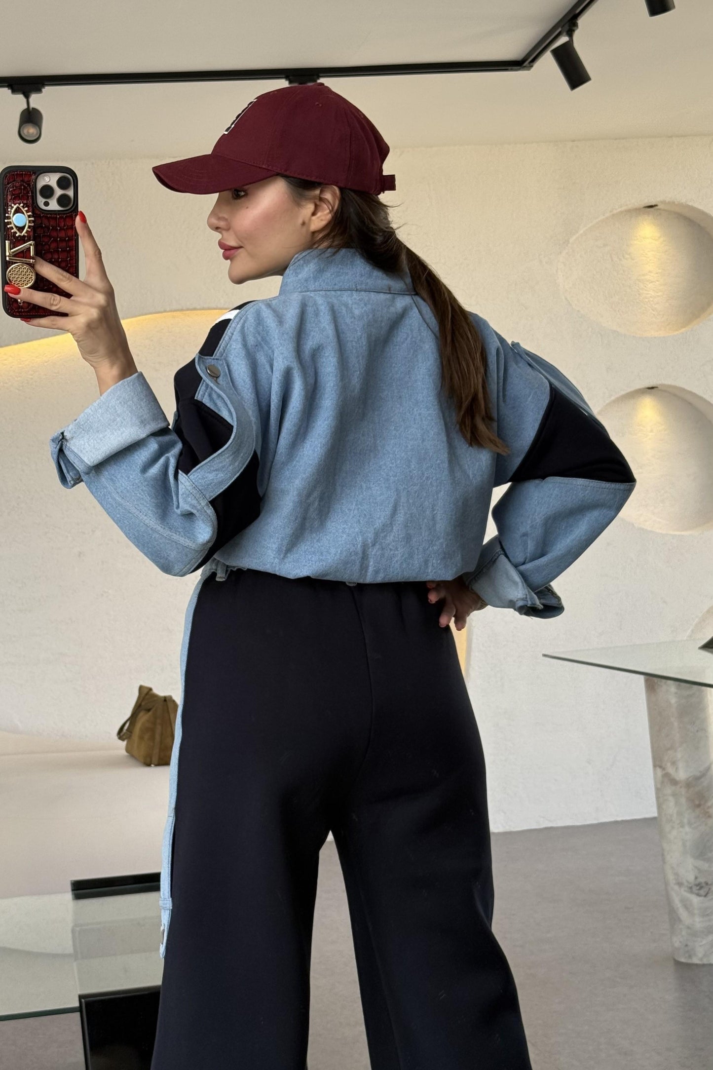 Linea Lacivert Kot Karışımlı Tasarım Takım