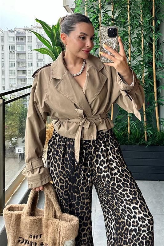 Loose mini karamel trençkot