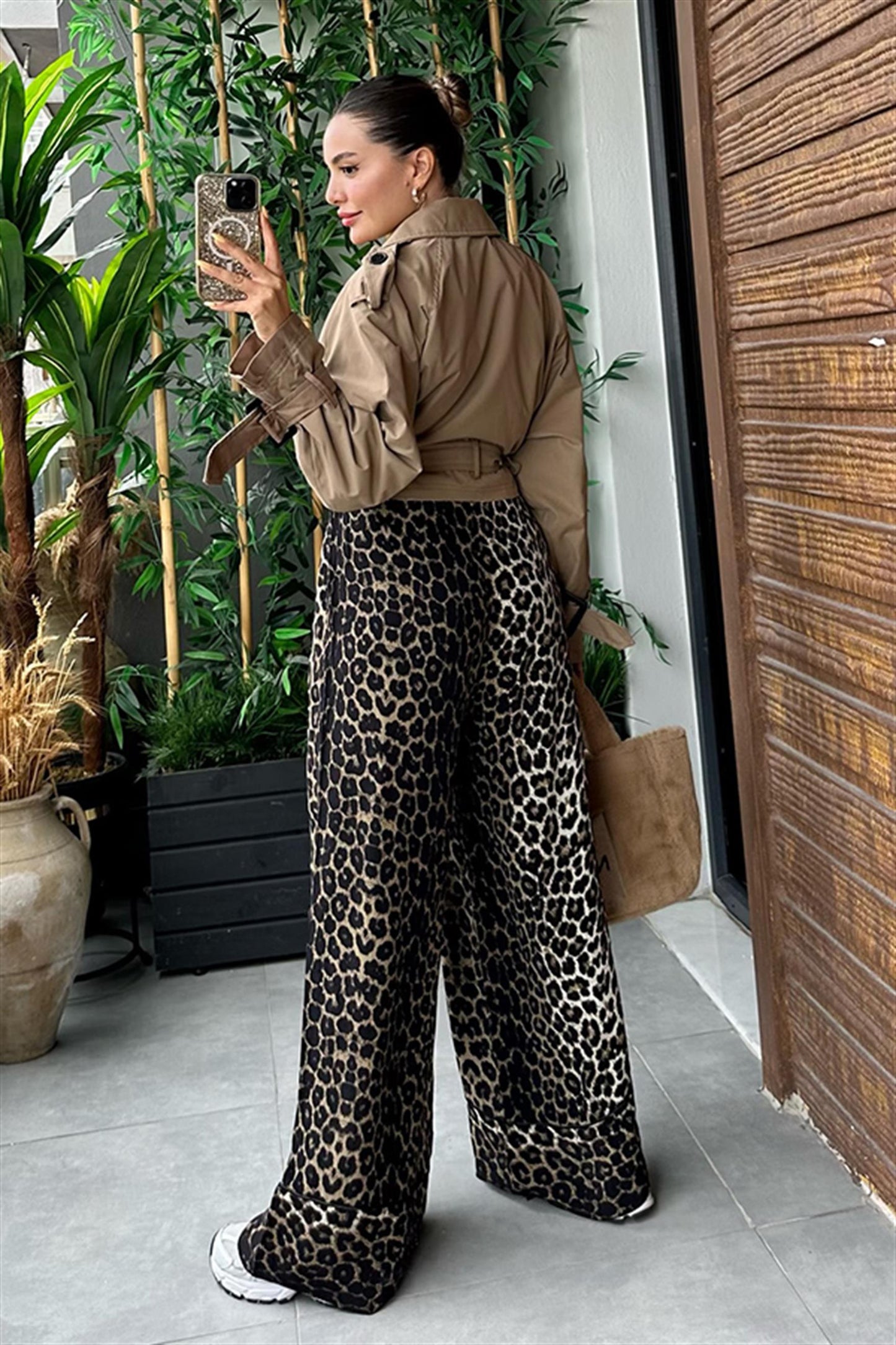 Loose mini karamel trençkot