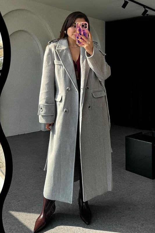 Malachi Gri Premium Uzun Kaban