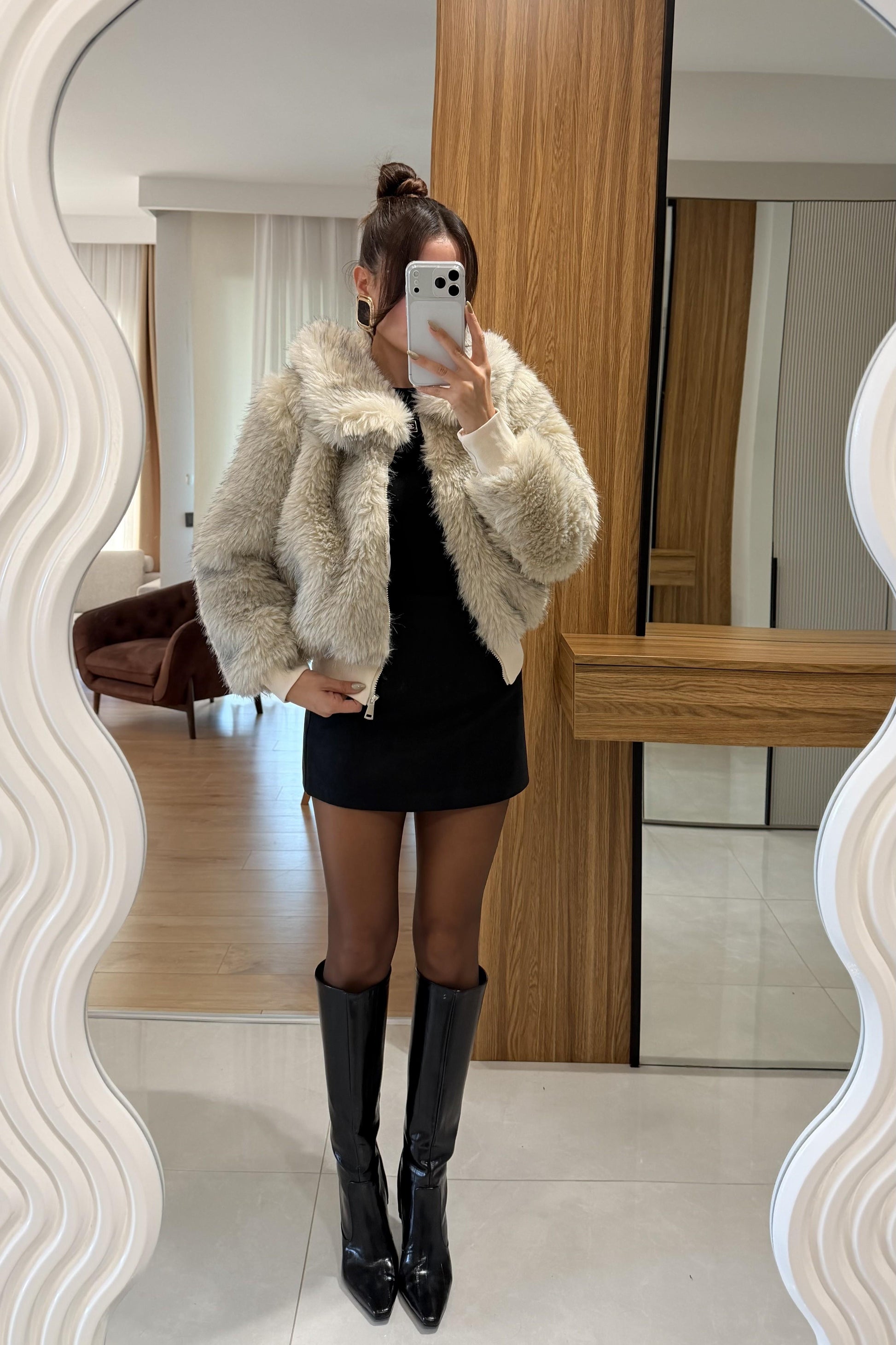 Marabelle Krem Bomber Kürk