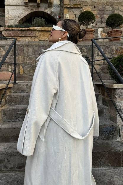 Morgan Balıksırtı Kaşe Kaban - Taş