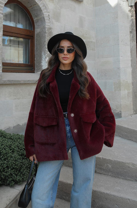 MÜRDÜM ALPAKA KÜRK KISA KABAN