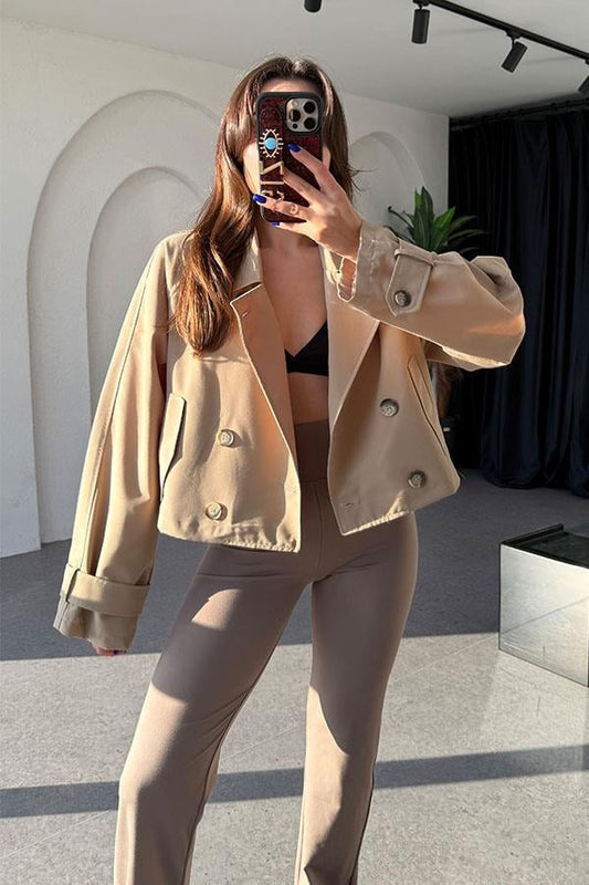 Nissou Taş Kısa Trençkot