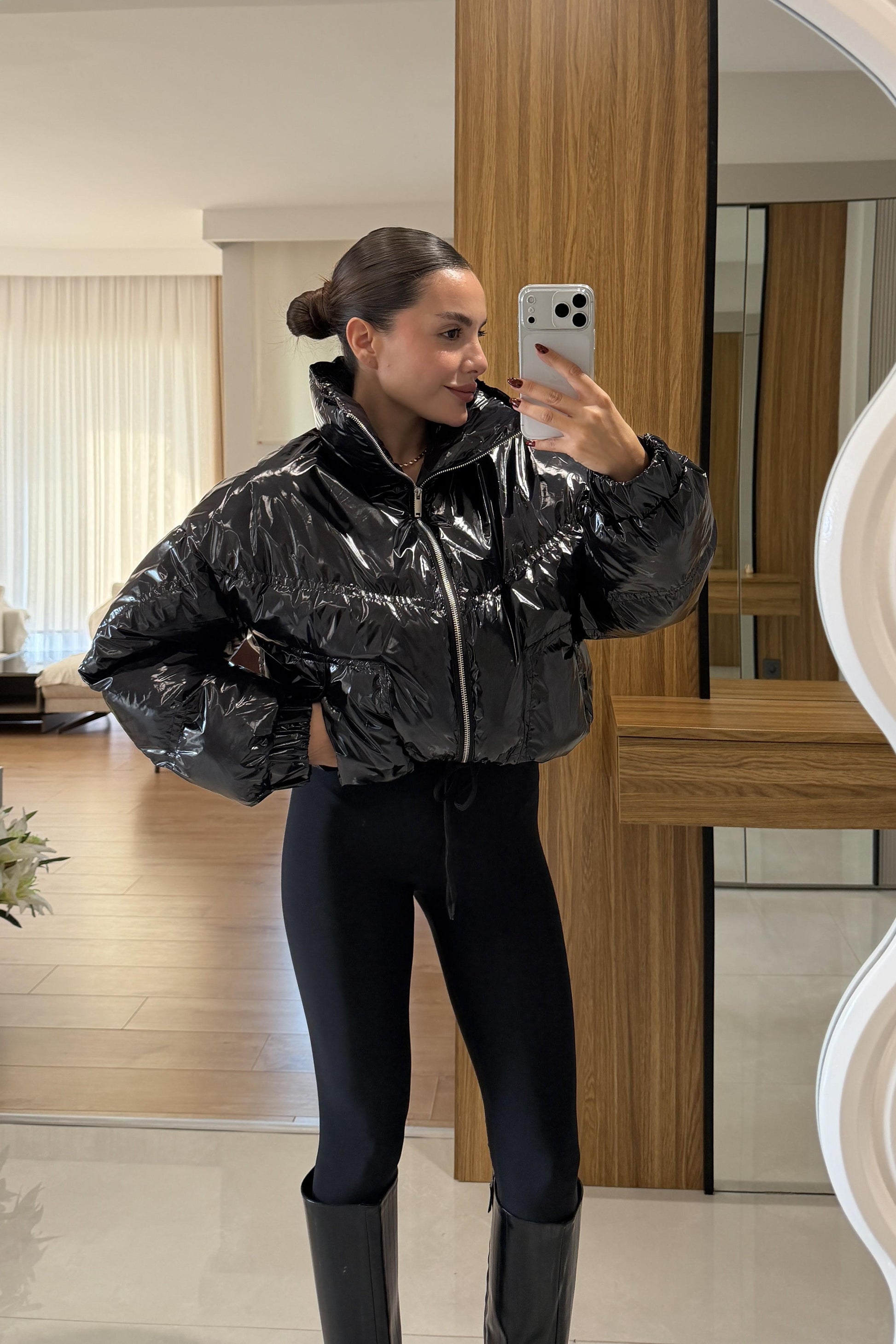 Proud Siyah Şişme Mont