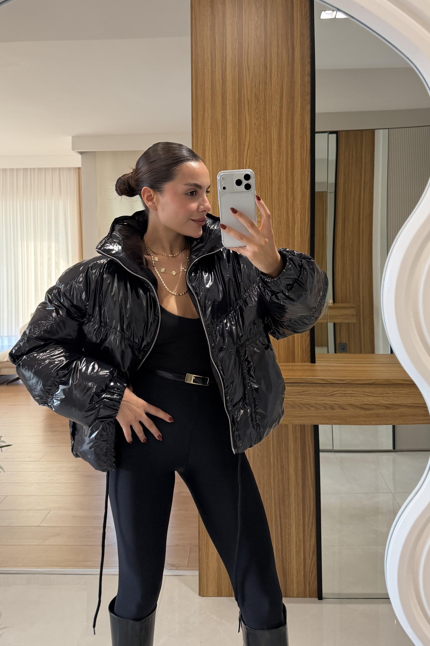 Proud Siyah Şişme Mont