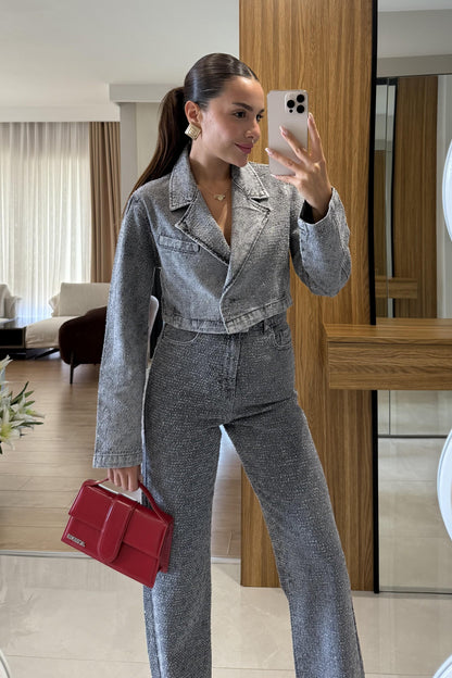 Rigelia Dokulu Taşlı Ceket