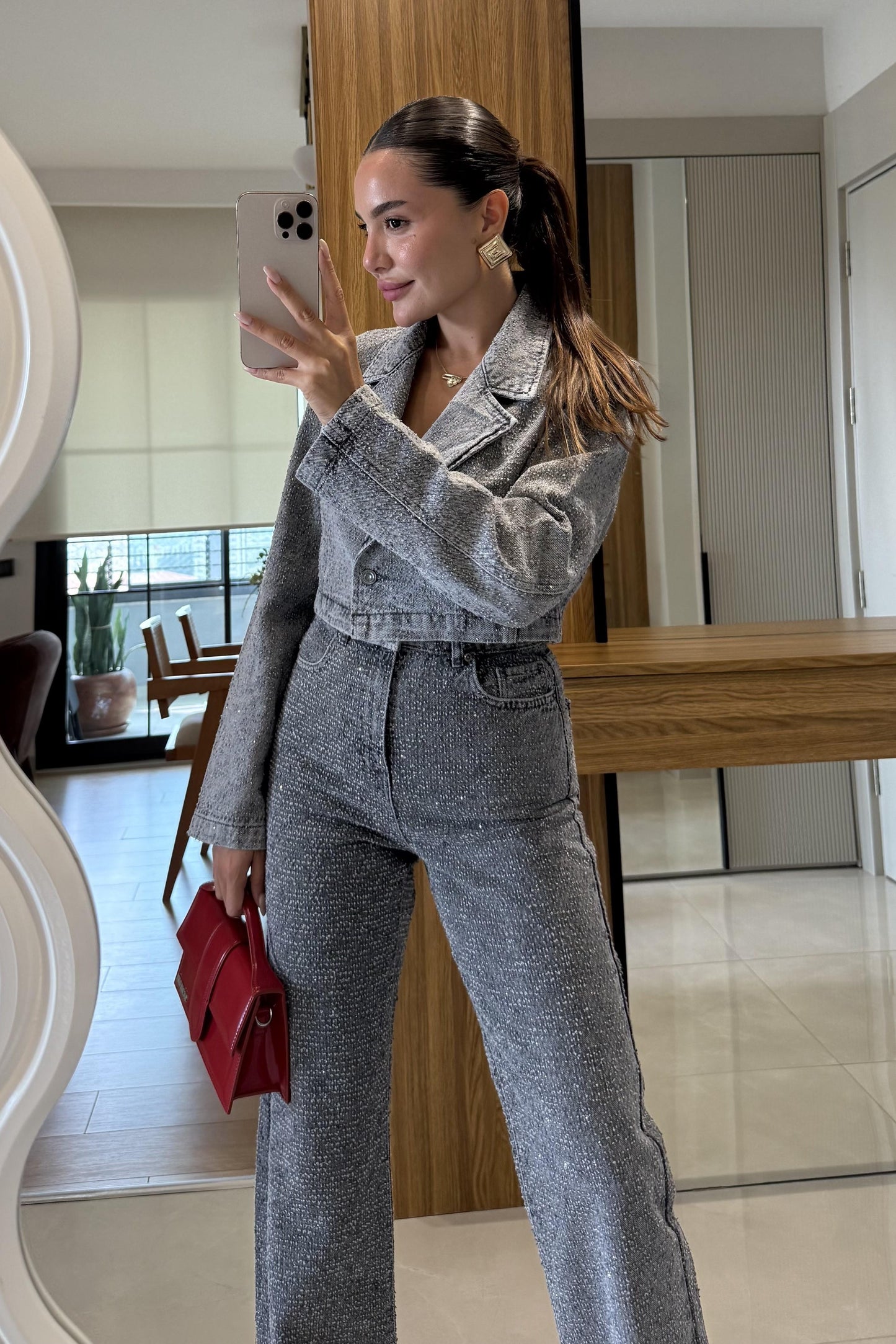 Rigelia Dokulu Taşlı Ceket