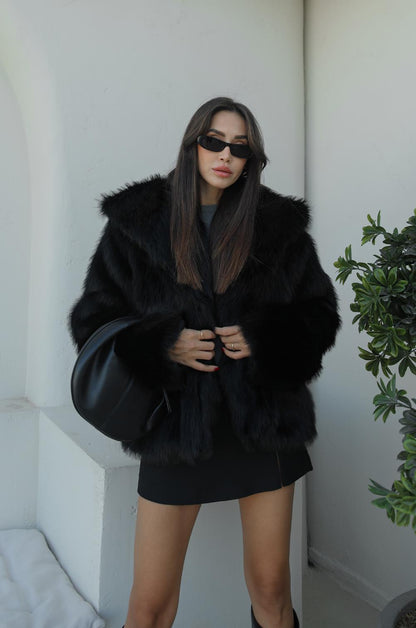 SIYAH PREMIUM SUNI KÜRK CEKET