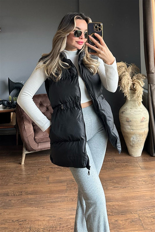 Siyah puffer şişme yelek