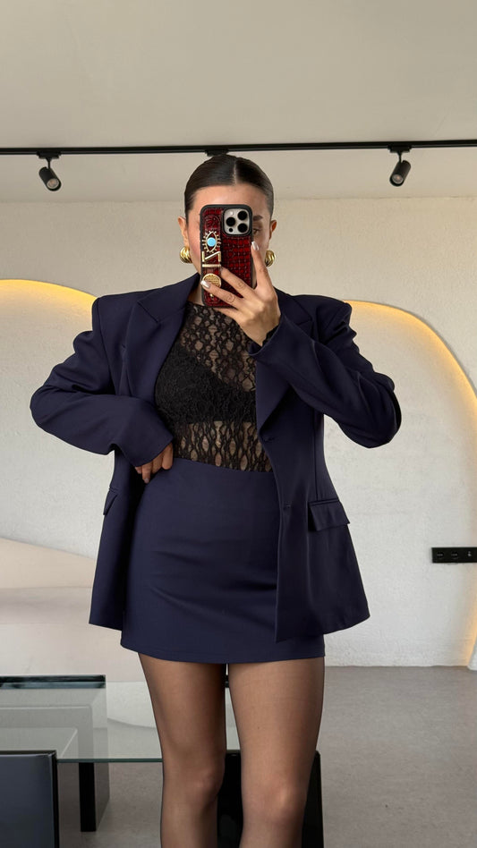 Viyanna Lacivert Etekli Premium Takım