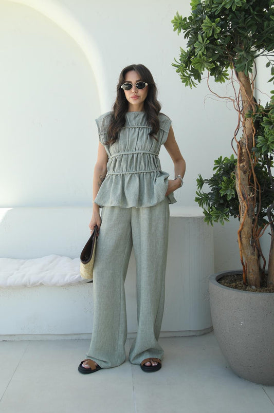 YEŞIL LAYER BLUZ PANTOLON TAKIM